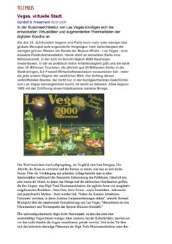 Cover 2000-03-09 Vegas, virtuelle Stadt | Telepolis (Print)